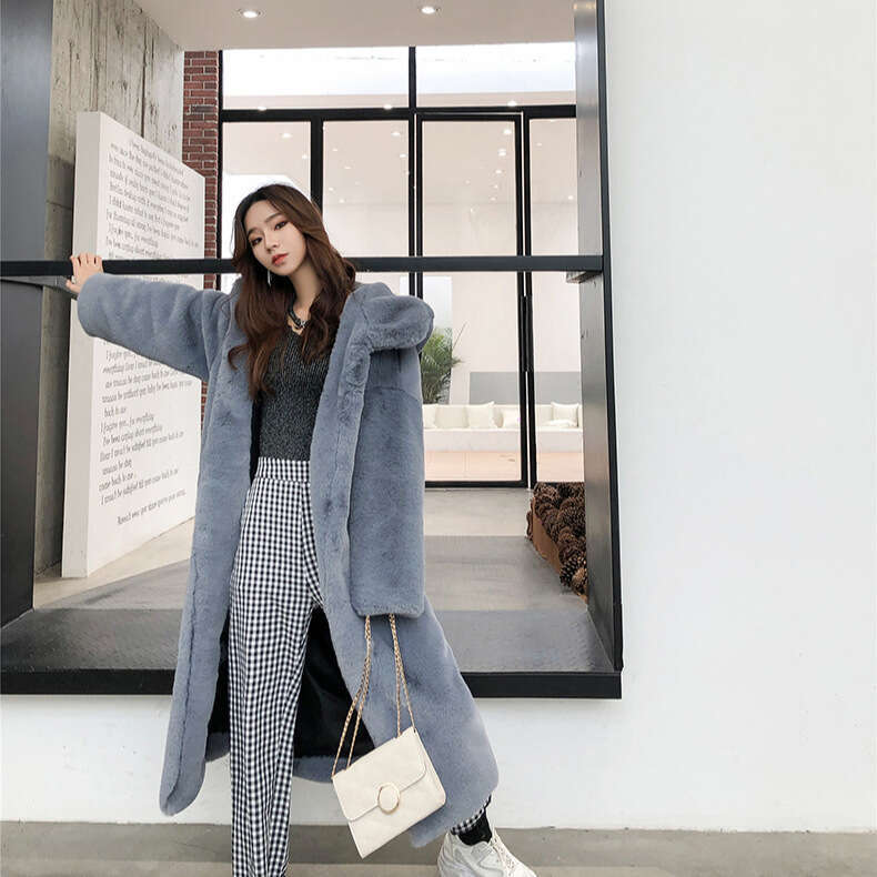 Women's Clothing New Mink Plush Women's Long Hooded Loose Thick Warm Fur Coat 20250815