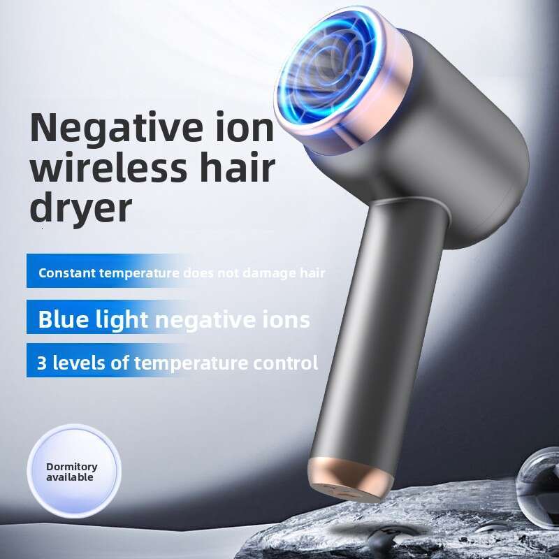 Wireless Rechargeable Blow Home Portable Non-Electric Dormitory Use Negative-Ion Hot/Cold Air Dryer Fast