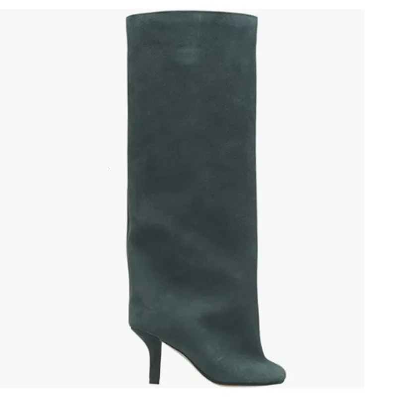 Womens Above-knee Knight Boots Frosted Vintage Trouser Botas Mujer Thigh-high Heels Western Plus Size Womens Boots 250809