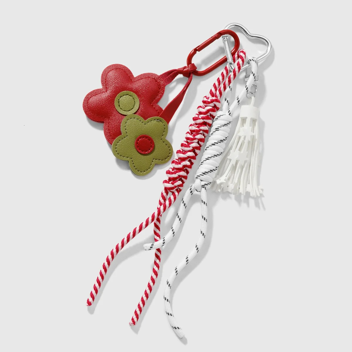 INS Style Korean Sweet Keychain Cute Exquisite Leather Flower Tassel Backpack Decoration Love Star Braided Rope DIY Keychain 250811