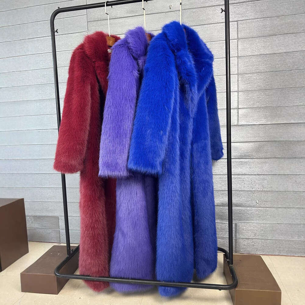 Winter New Fashion Faux Fur Coat For Women Solid Color High-end Casual Cardigan Long Jacket Female Trendy