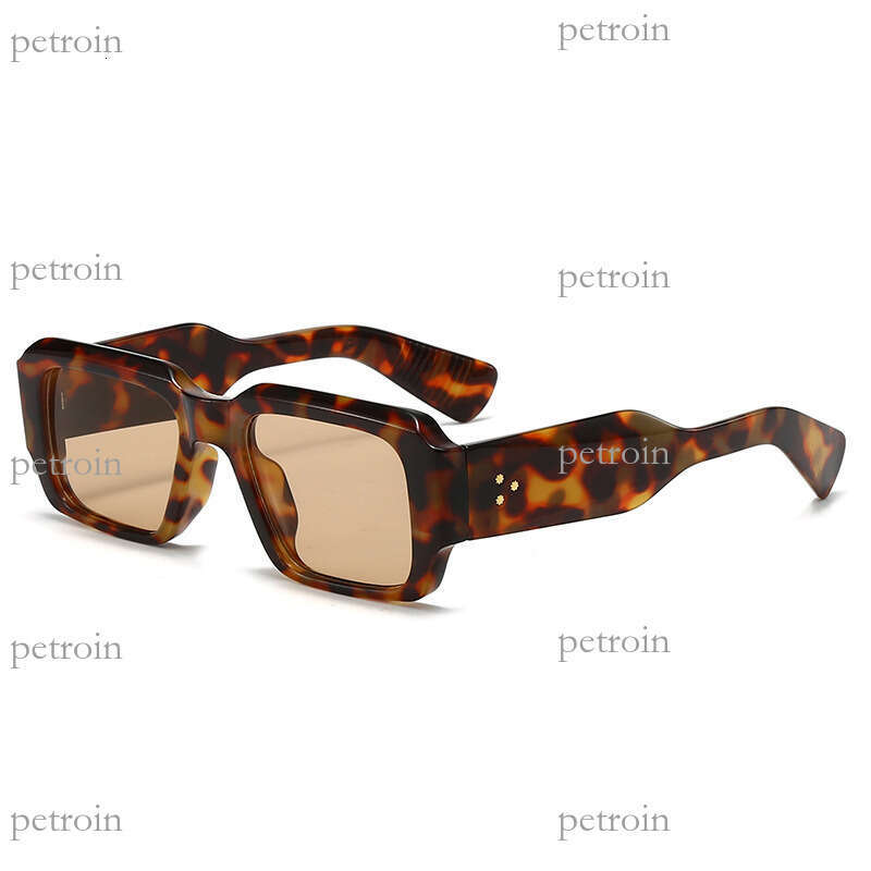 New Fashion Square Frame Rivet Sunglasses Personality Trendy Women's Sun Protection Shades
