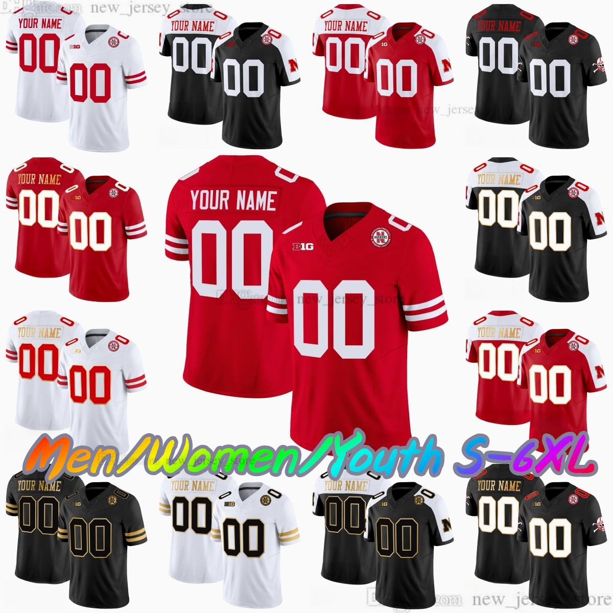 2025 Custom S-6XL Nebraska Cornhuskers College Football Jersey 15 Dylan Raiola 7 Malcolm Hartzog Jr. 10 Heinrich Haarberg 13 Brian Buschini Johnson Stitched Jerseys