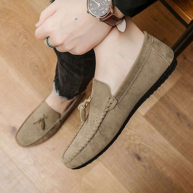 Men's tassel men's casual leather lazy people a slip-on soft soled driving fashion shoes
