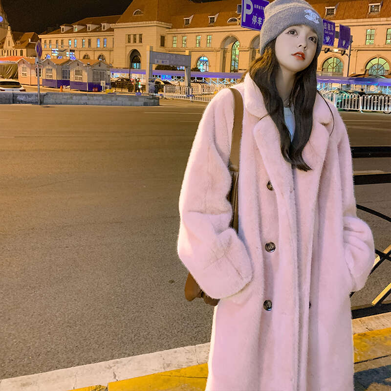 Fur One-piece Winter Thickened Long-suit Collar Imitation Mink Fur Eco-friendly Women's Coat Fashion Warm