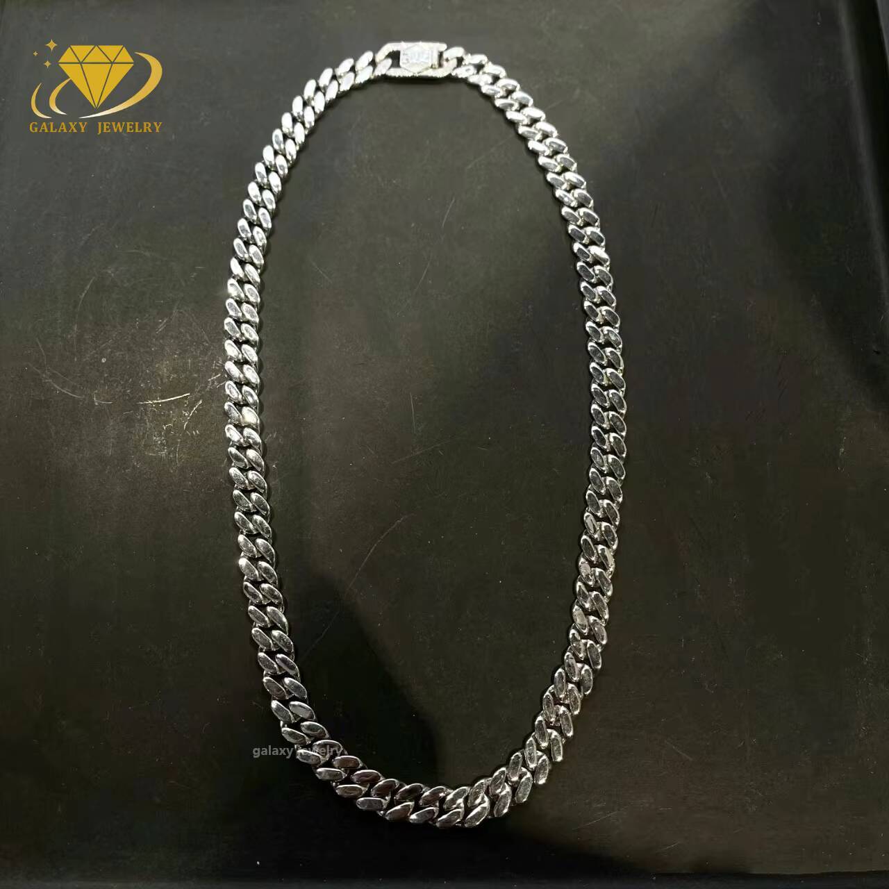 Hiphop Thick Cuban Curb Chain Real Solid S925 Silver Mens Gold Plated Polishing Necklace Heavy Miami Cuban Link Chain