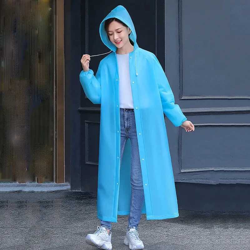 Adult Long Raincoats EVA For Fishing Camping Impermeable Waterproof Rain Coat Men Women Travel Hooded Beam Port Rain Poncho Y250814