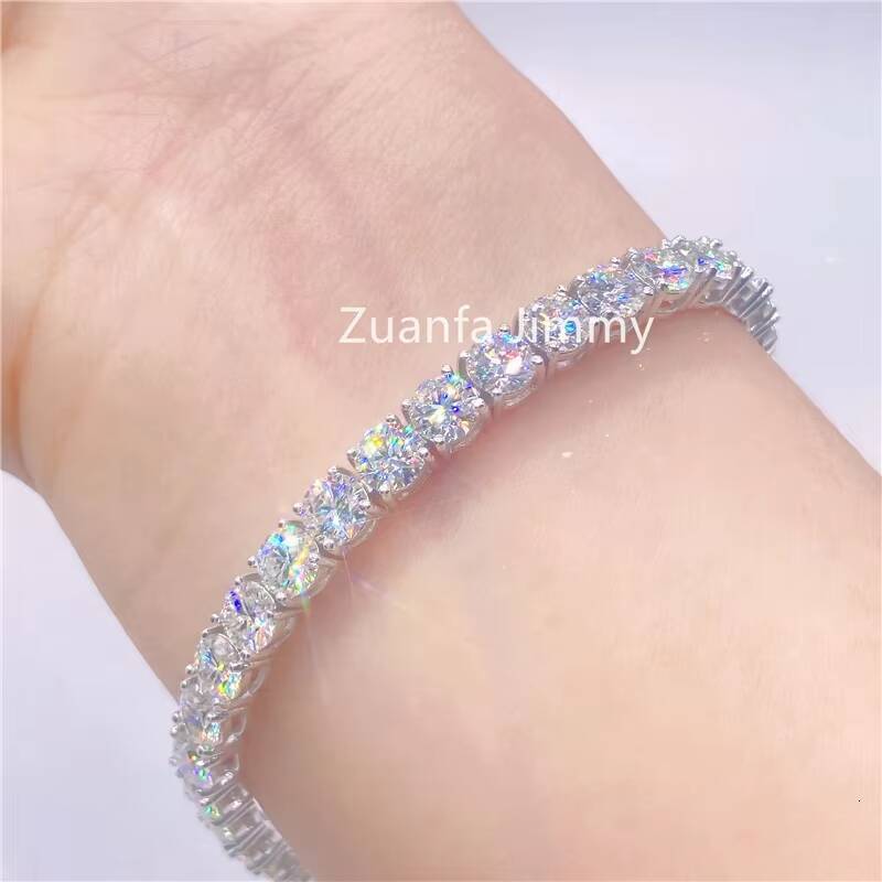 Hot Selling Man Jewelry GRA Certificates 5mm Stone VVS Moissanite Diamond Tennis Bracelets for Gift