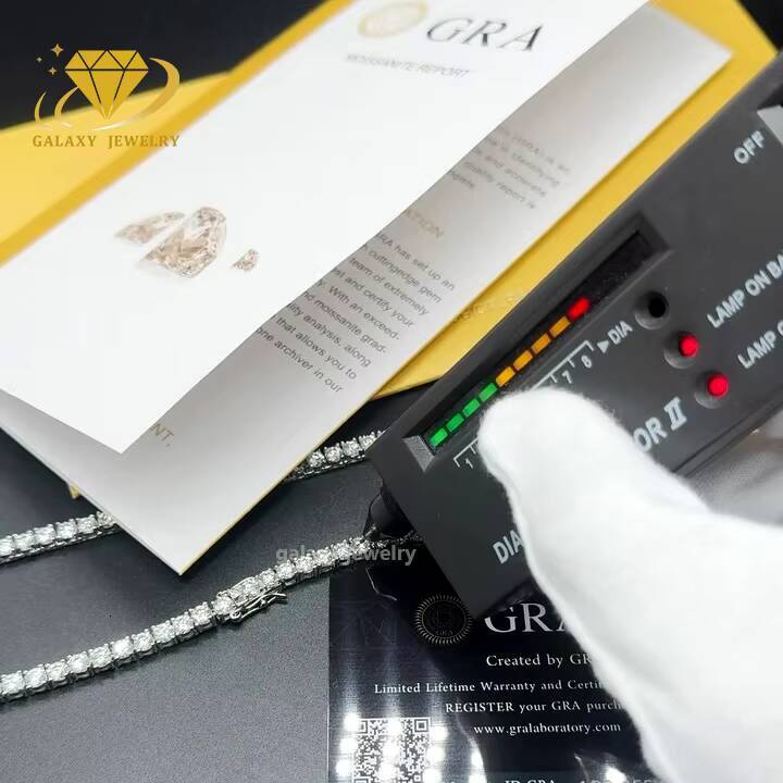 Classic Moissanite Tennis Bracelet Vvs Iced Out Diamond Gold Plated 925 Sterling Silver 2-5mm Moissanite Tennis Chain