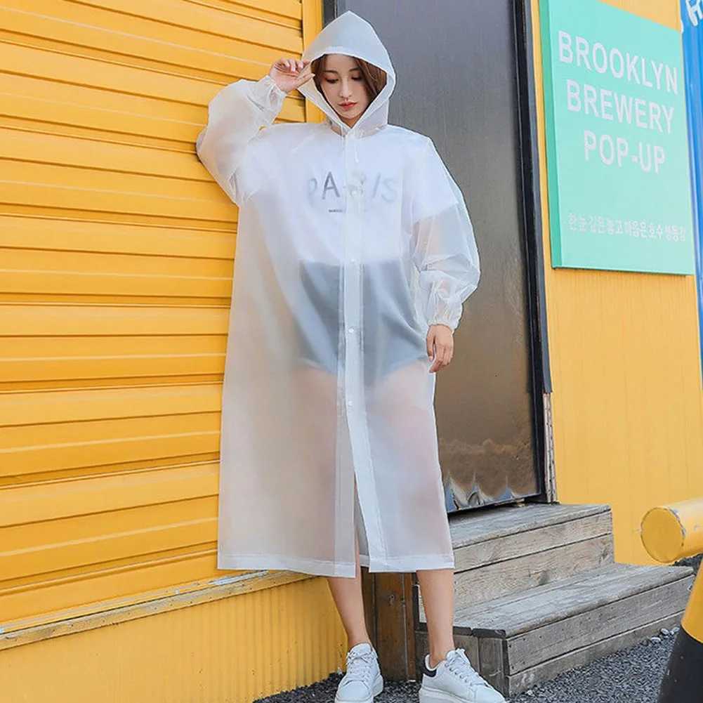 Raincoat Women Men EVA Impermeable Thickened Waterproof Rainwear Suit Outdoor Camping Hiking Rain Poncho Fashion Hooded Raincoat Y250814
