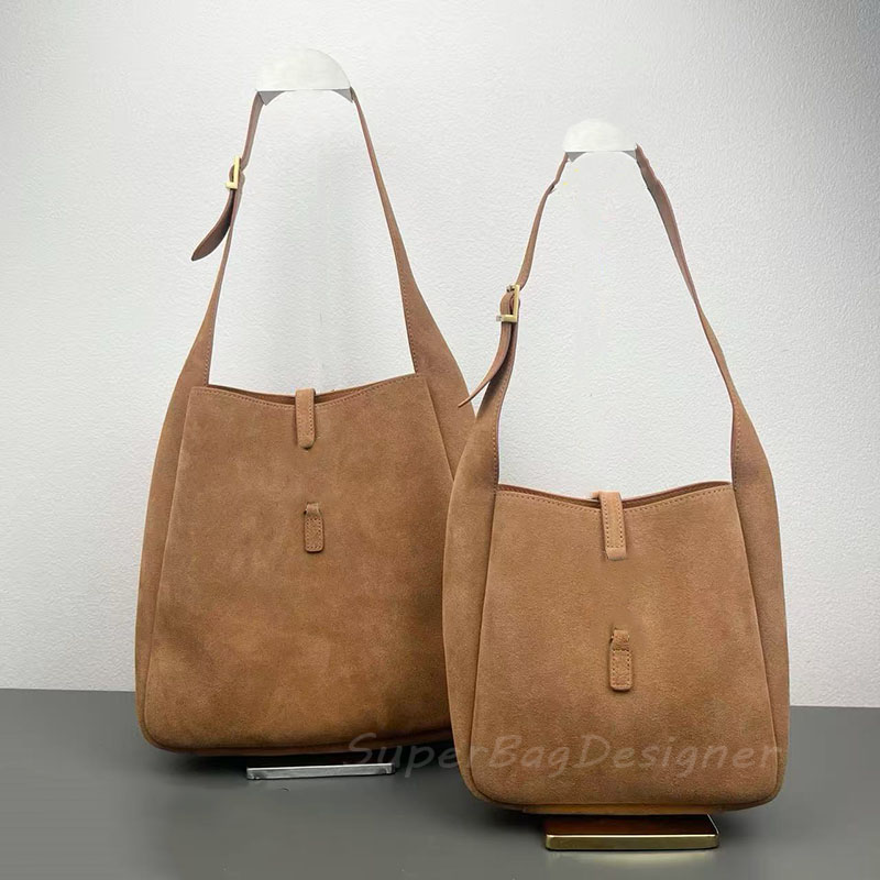 7A Designer LE 5A7 Hobo rose bag Suede underarm tote shoulder Bucket winter bags genuine leather women fashion handbags classic armpit clutch lambskin internal