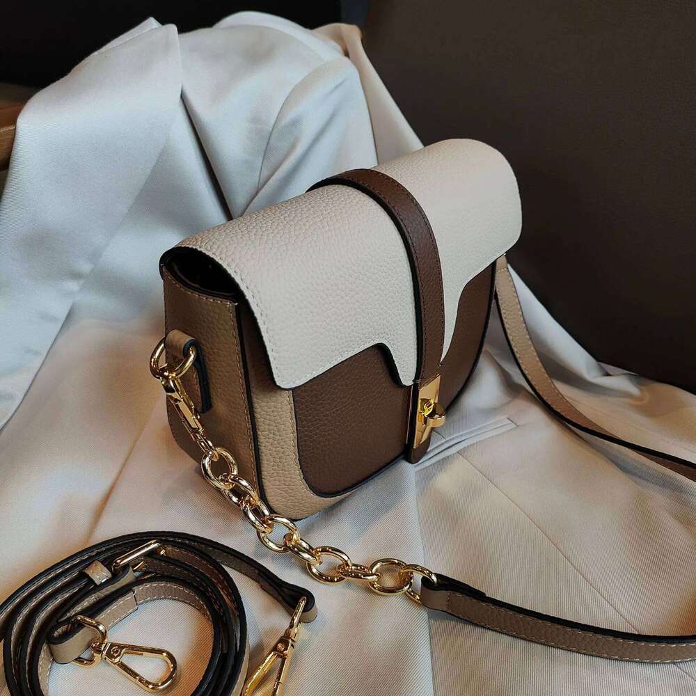 Designer Bags 2024 New Collision Color Underarm Saddle Genuine Leather Women's Head Layer Cowhide Single Shoulder Crossbody Bag Luxury Bag