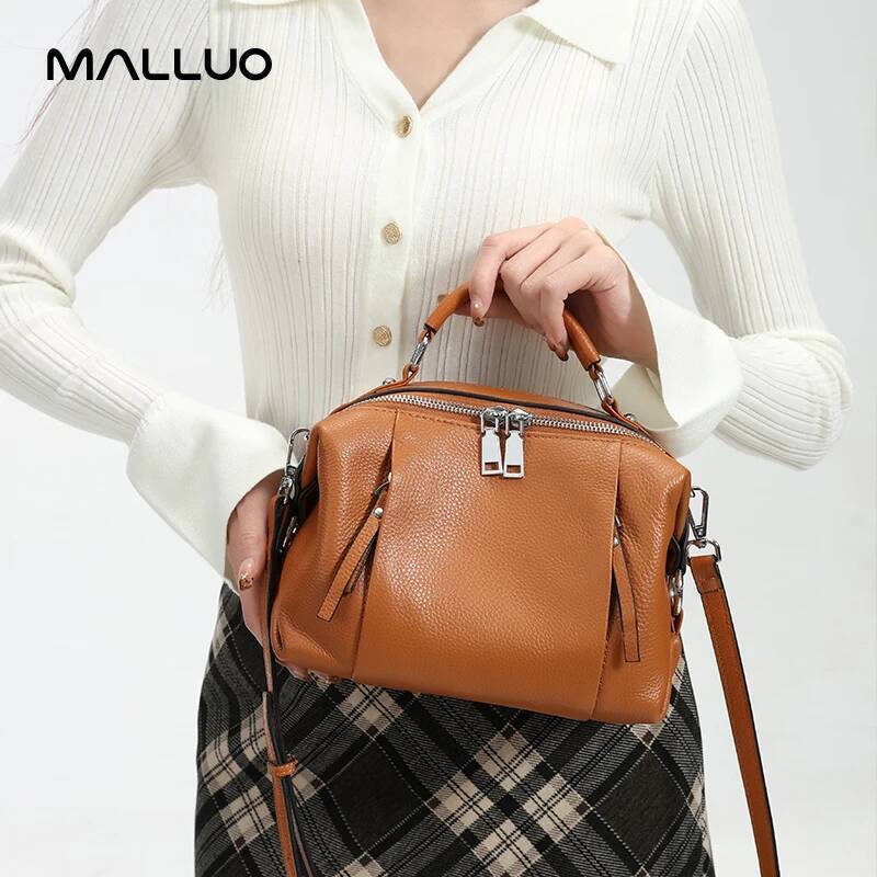 Women's Cowhide Genuine Shoulder Bags Lady Solid Fashion Handbag Female Designer Crossbody Cow Leather Bag Ladies