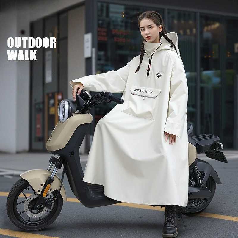 1 Piece Adult Thickened Motorcycle Raincoat Durable Waterproof Riding Equipment Men and Women Special Outdoor Raincoat Y250814