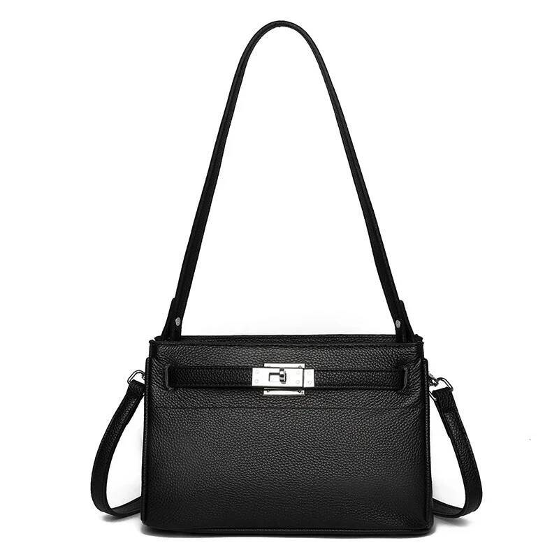 2025 Genuine Leather Women Tote Bag Fashion Cowhide Ladies Shoulder Crossbody Bags High Quality Female Handbag Sac A Main