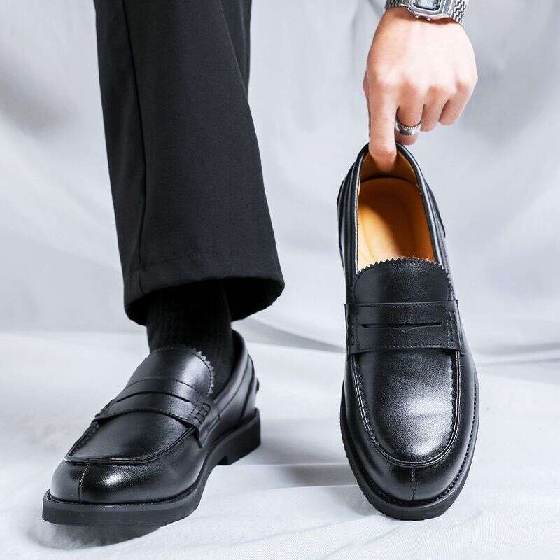 Step On Loafers, Lazy Men's Business Casual Leather Shoes, Autumn British Style High-end Formal Men 66659-R
