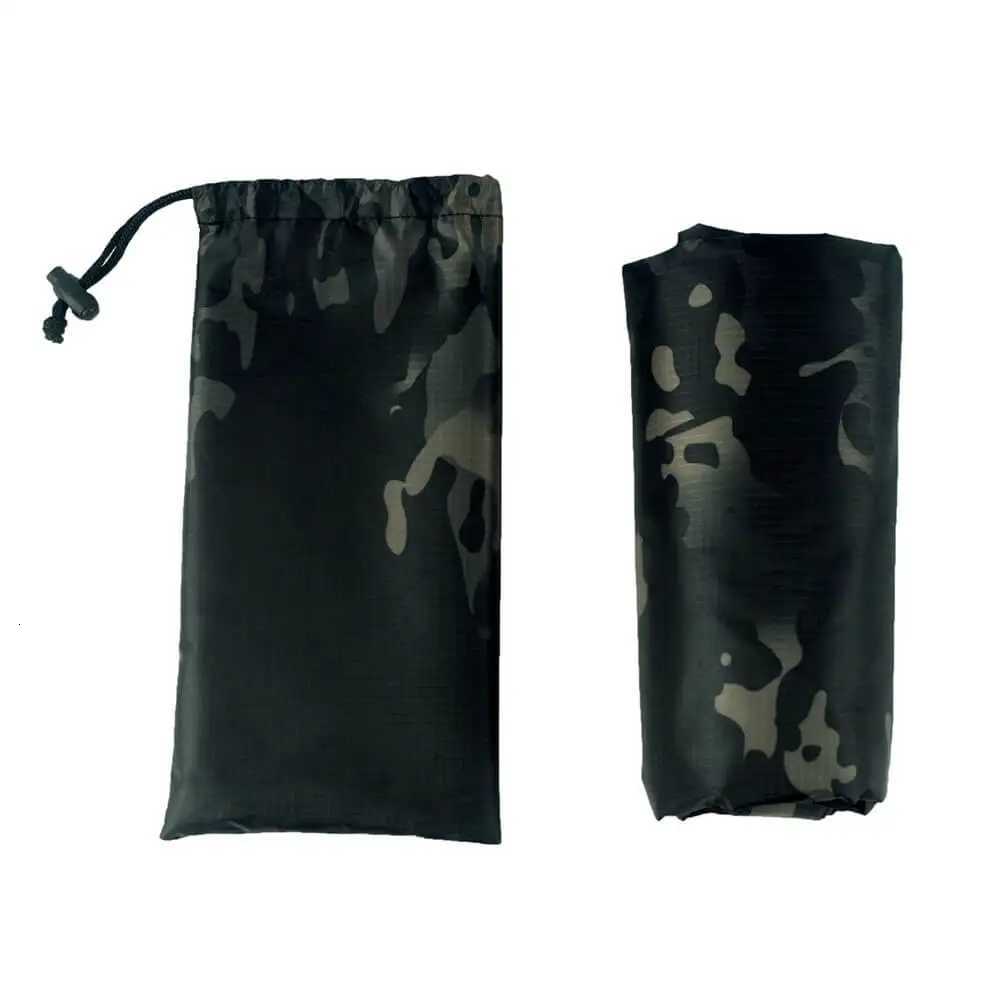 CP Black Tactics Portable Camouflage Waterproof Rain Protection Cape Adult Poncho Raincoat Cloak Travel Rainproof Motorcycle Man Y250814