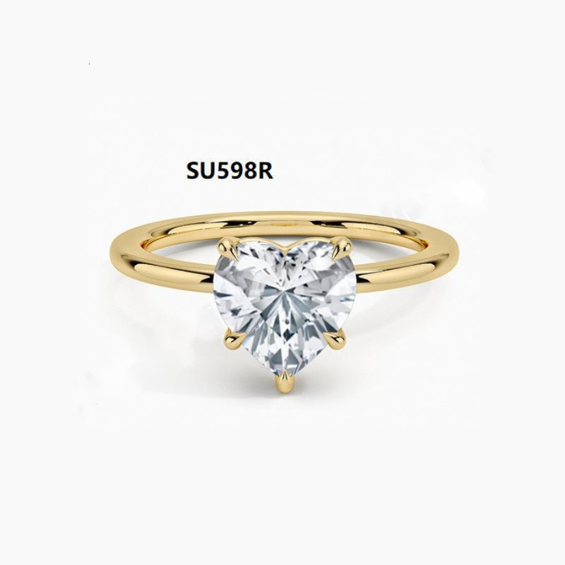 1 cara Emerald Cut Ring 925 Sterling Silver Engagement Solitaire Rings for Girl Gold Plated Anniversary Gifts 241009