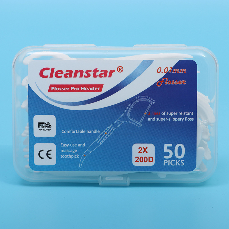 Dental floss storage box, 200D family pack, plastic toothpicks, disposable, 50 pieces, mini box, dental floss picks