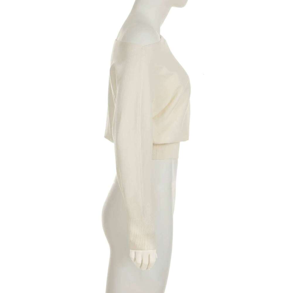 Solid Off-Shoulder Sweater Loose Slash Neck Long Sleeve Knitted Pullovers Women Autumn Winter Fashion Casual Lady