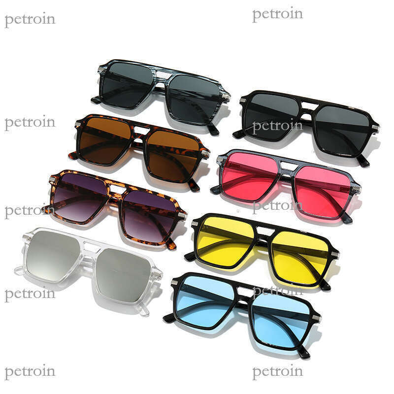 New Men's Pilot Simple Classic Double Bridge Women's Fashionable No-Makeup Trendy Sunglasses
