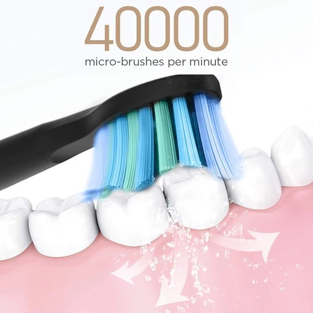 Fairywill D7FW507 Teeth Cleaner Electric Toothbrush Brush with Heads 230227