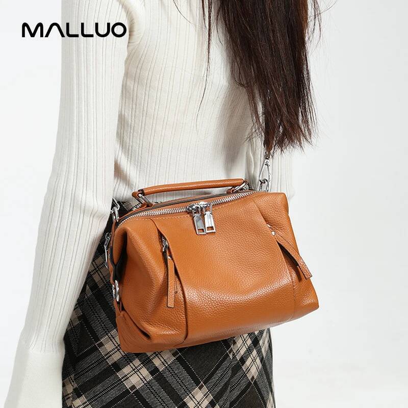 Women's Cowhide Genuine Shoulder Bags Lady Solid Fashion Handbag Female Designer Crossbody Cow Leather Bag Ladies