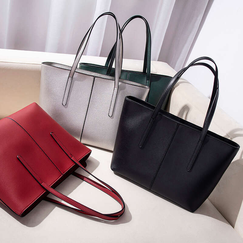 OLOEY Women's 2024 New Simple and Fashionable Spliced Tote Bag with Large Capacity One Shoulder Handbag Trendy