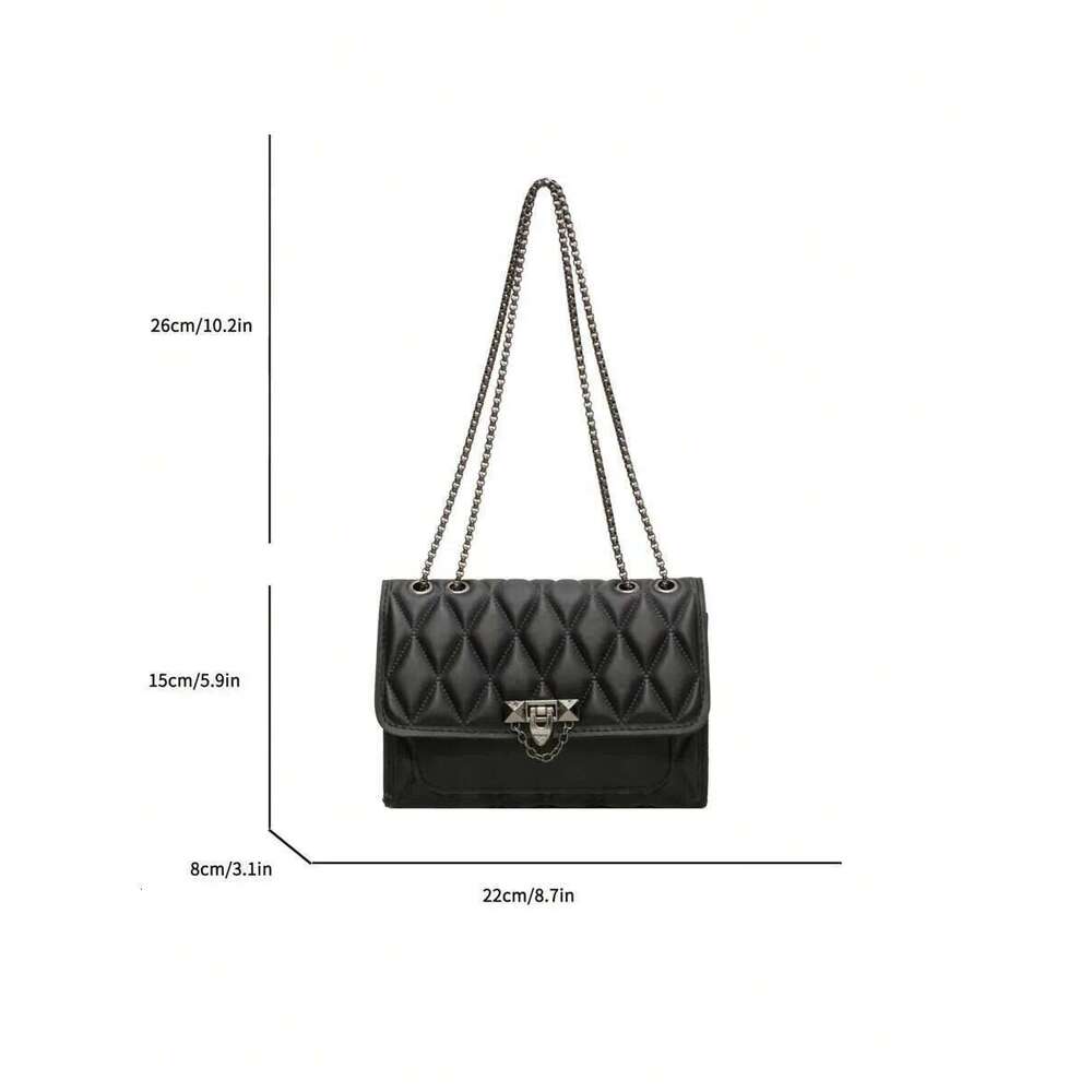 Simple And Stylish Dia Grid Crossbody Metal Chain Shoulder Bag Suitable For Women S Daily Leisure Use A DH