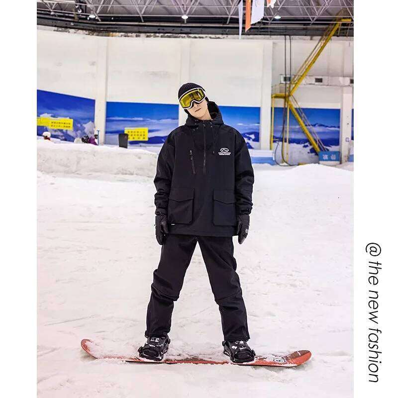 Winter Snowboard Men Women with Thick Cotton and Windproof Ski Suit Set for Outdoor Wear