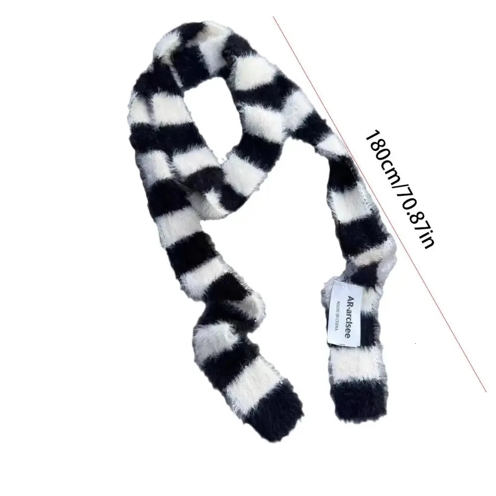 Clothing Accessories Y2 Striped Scarf Warm Knitted Wool Neck Scarves Soft Sausage Thin Scarf Autumn Winter 250808