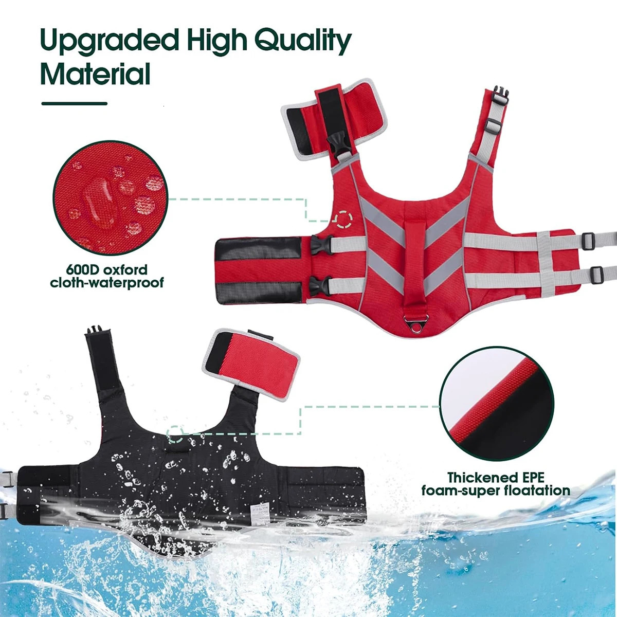 Ensure Your Dogs Water Adventures are Safe and Stylish Premium Waterproof Dog Life Jacket with Reflective Stripes Extra Stick 250814