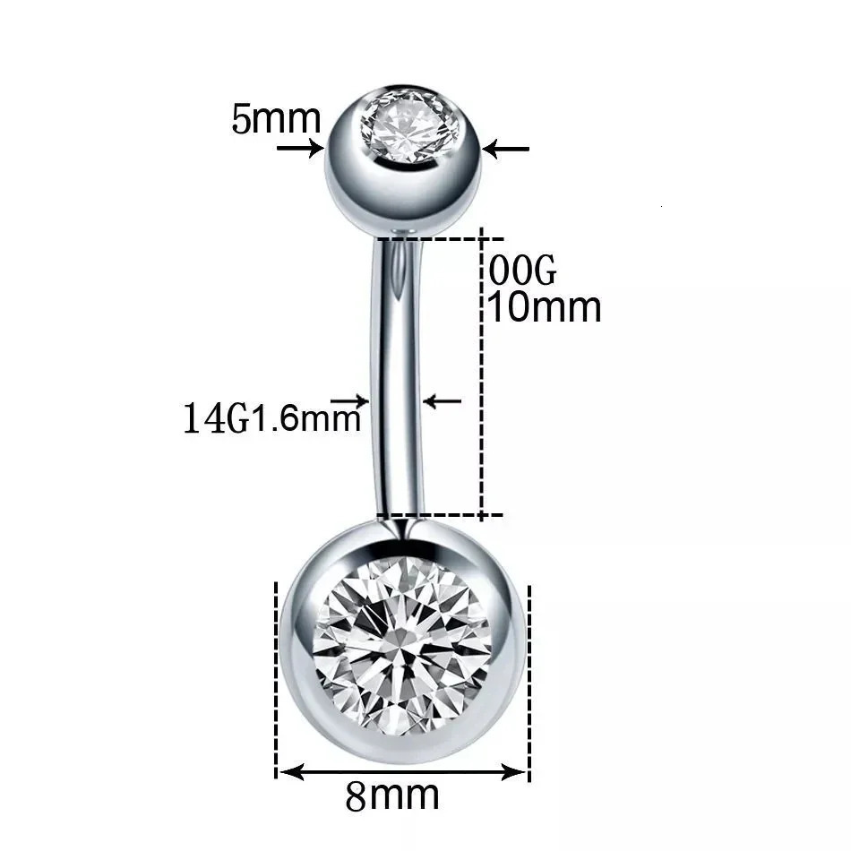 ASTM F136 PIERC Belly Button Ring Bellybutton Piercing Double Crystal Women Sexy Body Jewelry Ear pendant Navel Rings 250807