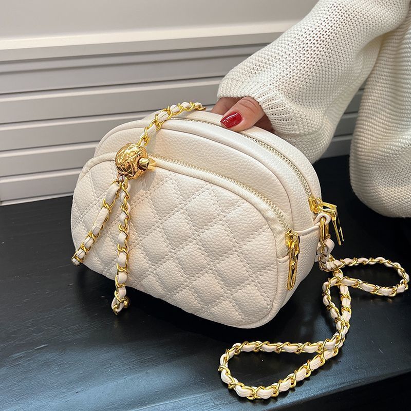 High-Quality Texture for Women, Ins Niche 2025 New Fashion Summer Quilted Chain Crossbody Small Square Bag
