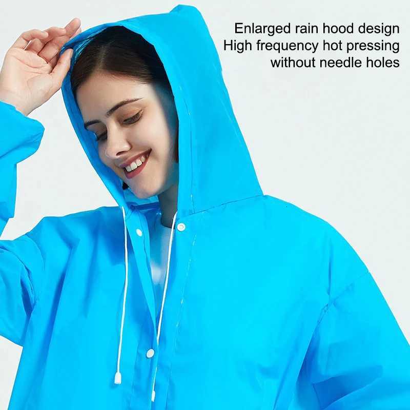 Eva Non Disposable Raincoat Long Full Body Transparent Thickened Strap Mouth Adult Tourism Raincoat Y250814