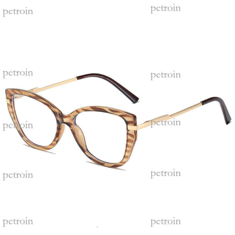 New Leopard Print Cat Eye TR90 Multi-Color Frame Comfortable Spring Legs Non-Prescription Glasses Can Be Fitted with Lenses