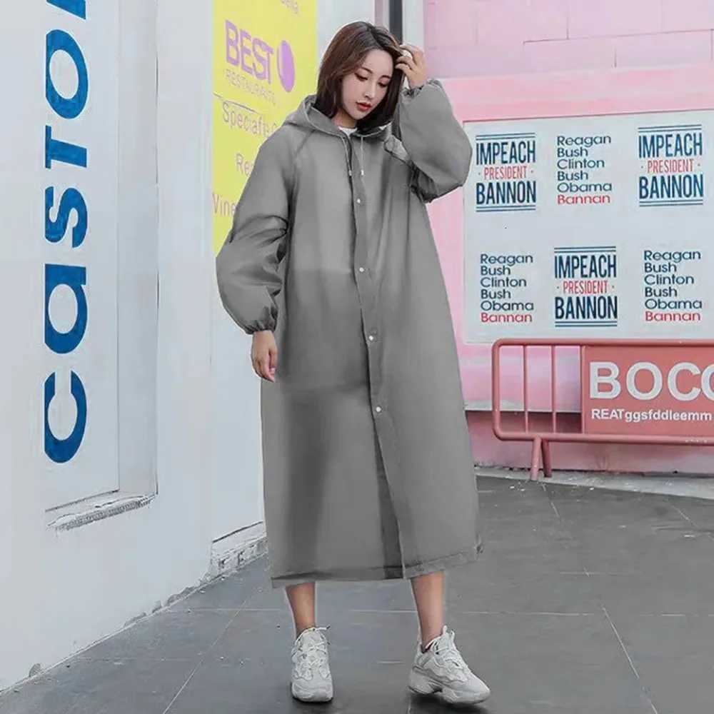 2024 Long raincoat for women and men Thickened waterproof raincoat for adults outdoor hiking camping rain hat raincoat Y250814