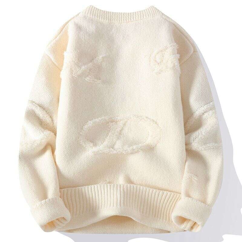 Red Round Neck Men's Autumn And Winter Trendy Brand Loose Knit Base Sweater, Thick Couple's Lazy Style Sweater