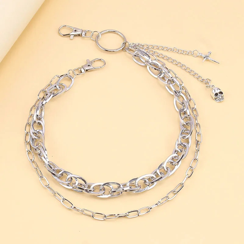 Hip Hop Skull Pants Waist Chain Men Women Cool Jeans Chain Keychain Wallet Chain Gothic Biker Fashion Accessories 250814