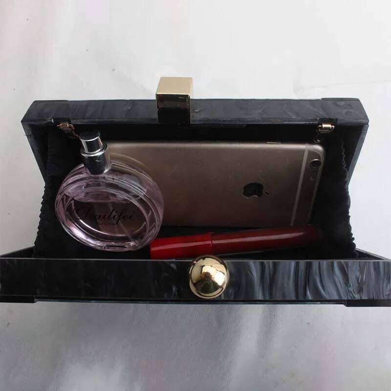 Designer bag 52 Marbling Pattern Acrylic Clutch Handbag Designer Women's Box Evening Party Wedding Purse Shoulder Messenger Bags