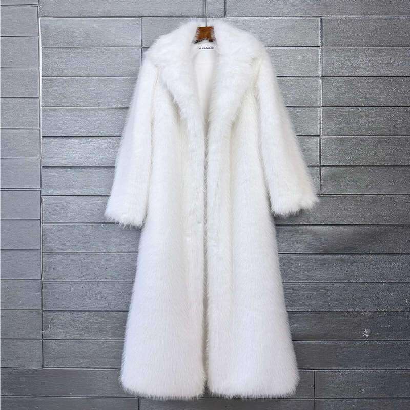 Winter New Fashion Faux Fur Coat For Women Solid Color High-end Casual Cardigan Long Jacket Female Trendy