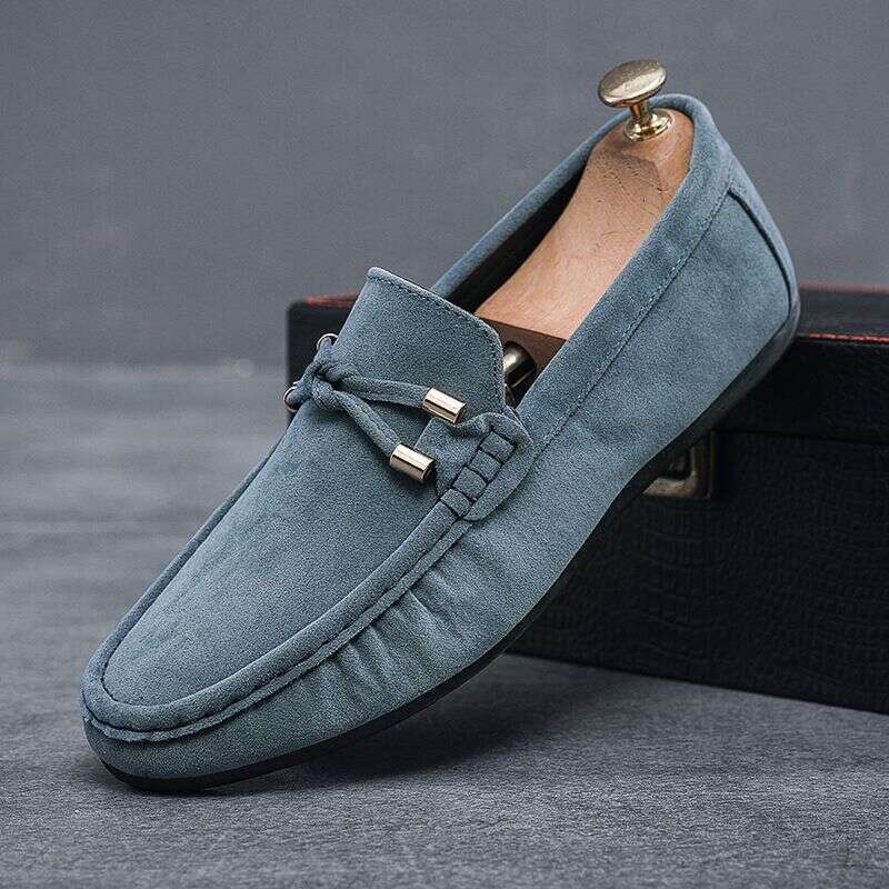 Spring 2025 New Lazy Soft Sole One Step Padded Doudou For Men's Driving Casual Leather Shoes