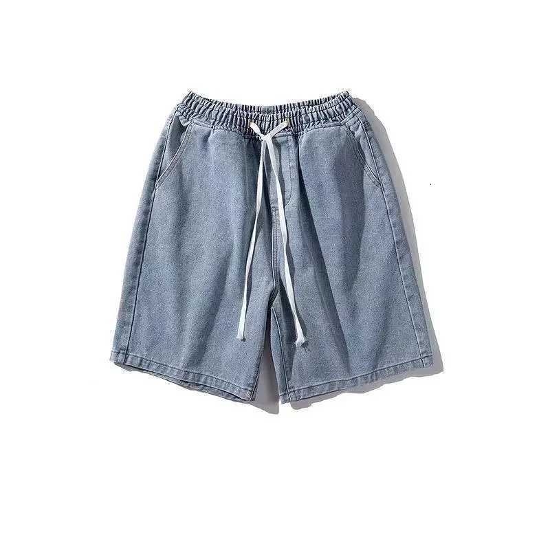 Summer Waed Denim orts Mens Trendy Vintage Loose Thin Beach Mid-Length Casual Straight Leg Jeans Youth ular Sle Y250814