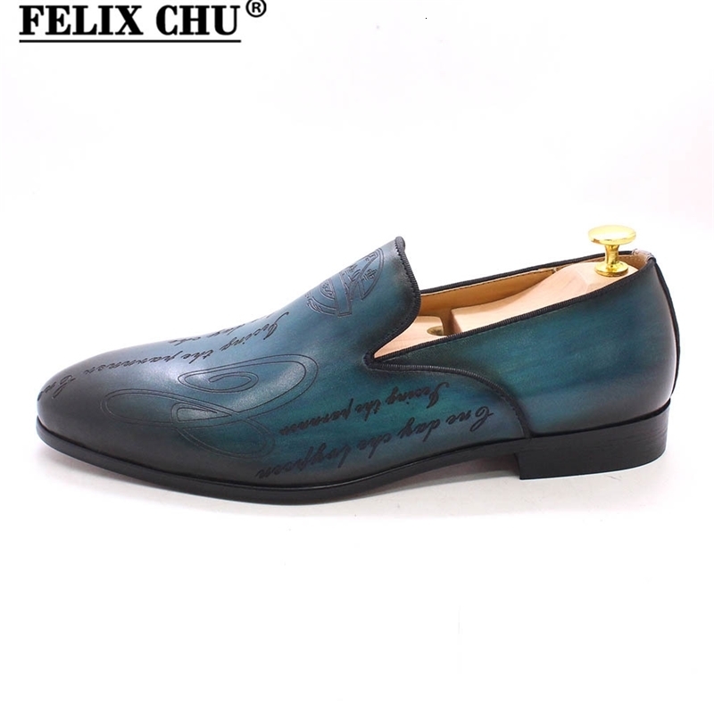 Italian Style Men Loafers Shoes Handmade Letter Print High Quality Genuine Leather Dress for Business Formal w250801