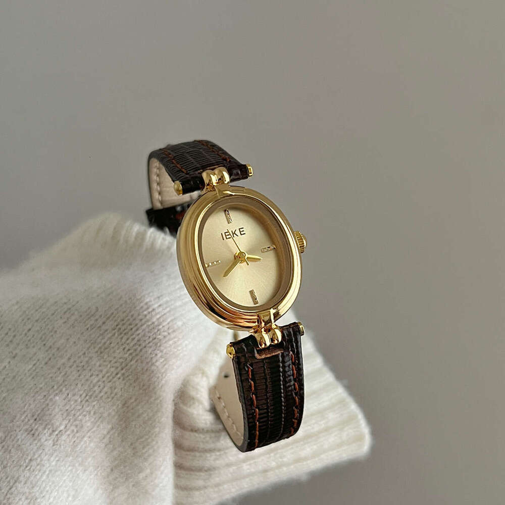 Oval Small Dial Thin Strap Designer Watch for Women Women, Niche Light Luxury Korean Style, Compact and Exquisite