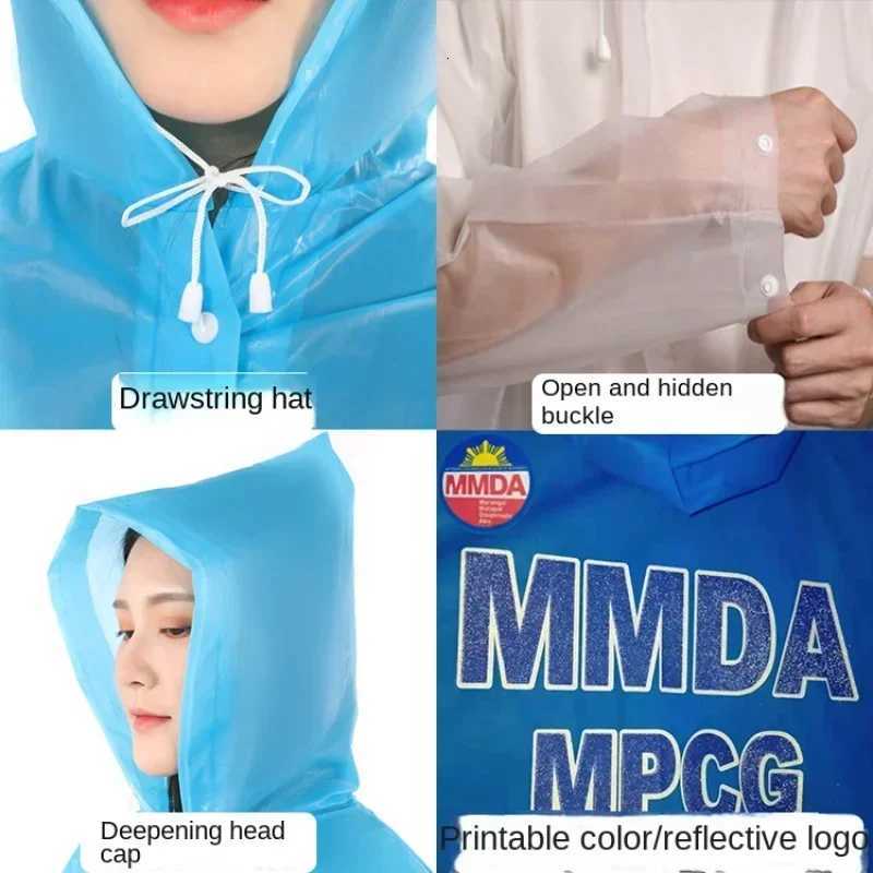 Premium Quality EVA Motorcycle Raincoat with Hood 1 Piece Unisex Rainwear for Women and Men See-through Waterproof Bodysuit Y250814