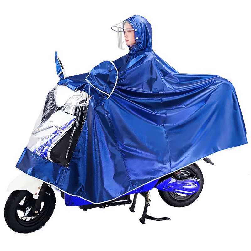 Motorcycle Riding Raincoat Waterproof New Full-body Raincoat for Men and Women Increased Thickened Double Adult Poncho Raincoat Y250814