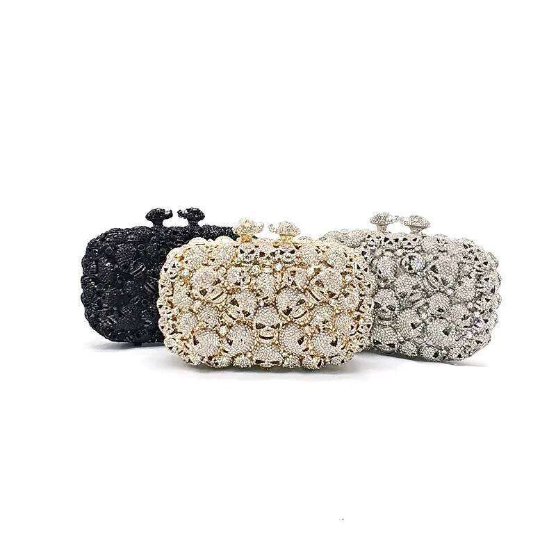Designer bag 52 Fashion Elegant women evening skull dias clutches pattern crystal Bridal wedding party purses
