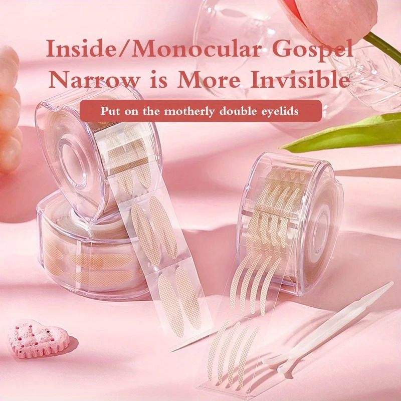 600Pcs/Set Eye Lift Strips Double Eyelid Tape Clear Gray Eyelid Stripe Big Eyes Invisible Double Fold Eyelid Sticker Makeup Tool 250811