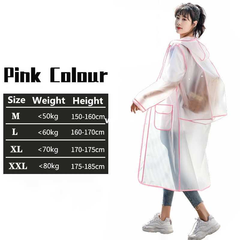 2023 New Waterproof Transparent Eva Clear Long Ladies Raincoats Women Men Fashion Rain Coat s Hooded With Schoolbag space Y250814